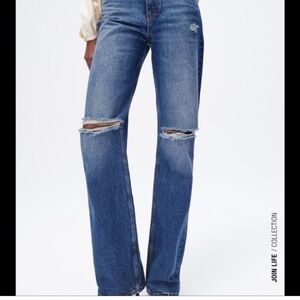 Zara high rise straight leg jeans